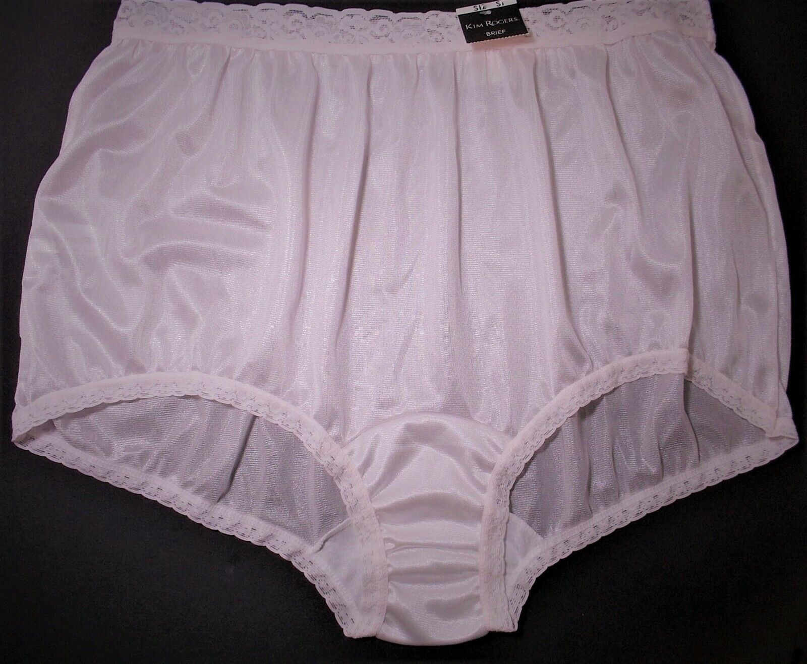 latest Kim Rogers Lace Waist Shiny 100% Panties Pink Nylon Max 74% OFF Brief Panty
