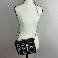 Bioworld Women's Black Book of Spells  Charms Gothic Crossbody Purse Bag NWOT