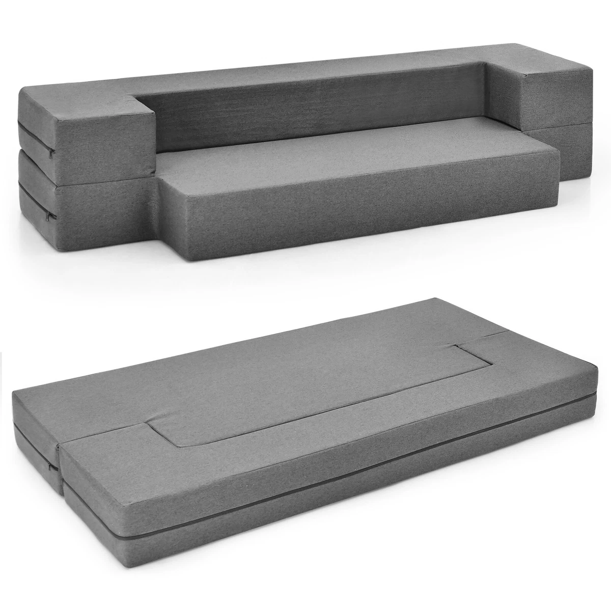 Folding Queen Sofa Couch Bed Convertible Floor Counch Fold Out Sleeper Bed 203cm