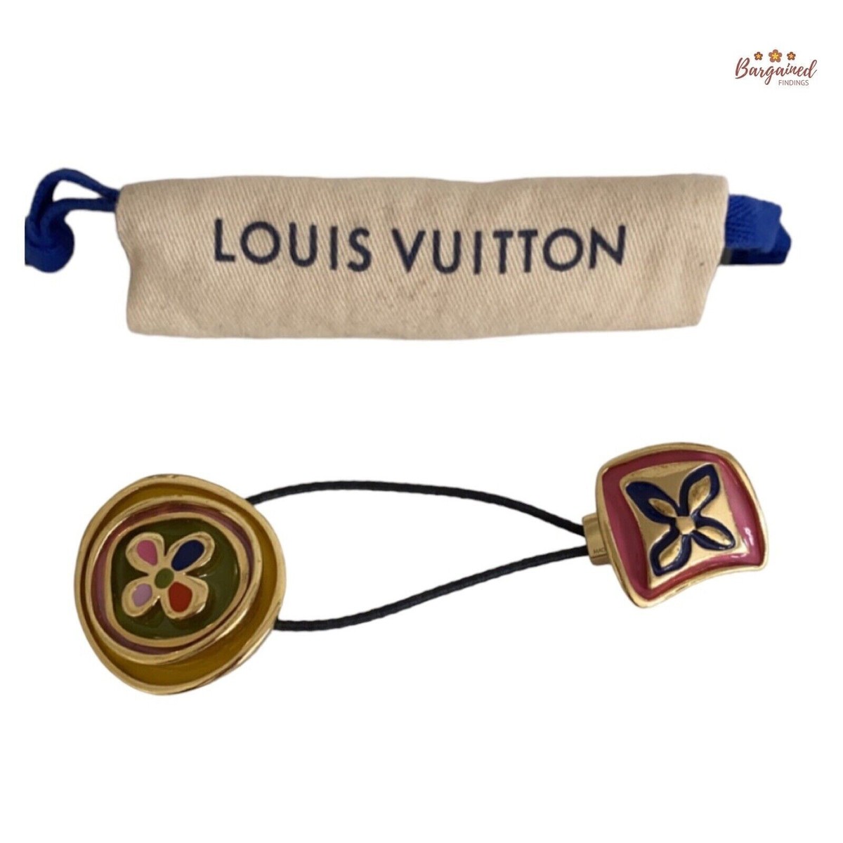 Louis Vuitton Hair Tie Louis-vuitton Gold Metal Cube Hair Tie Ponytail Holder With  main image 4