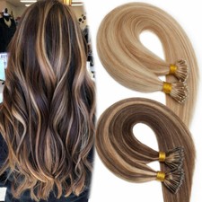 1G Nano Ring Loop Micro Beads Hair Extensions Virgin Remy Human Hair Stick I Tip