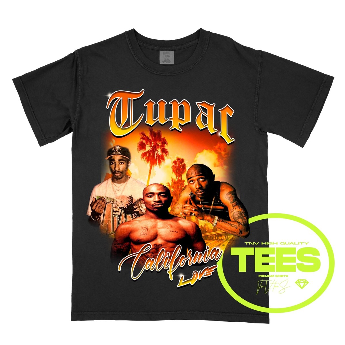 Vintage Tupac Rap Tee 90s Hip Hop Makaveli Shirt Black White