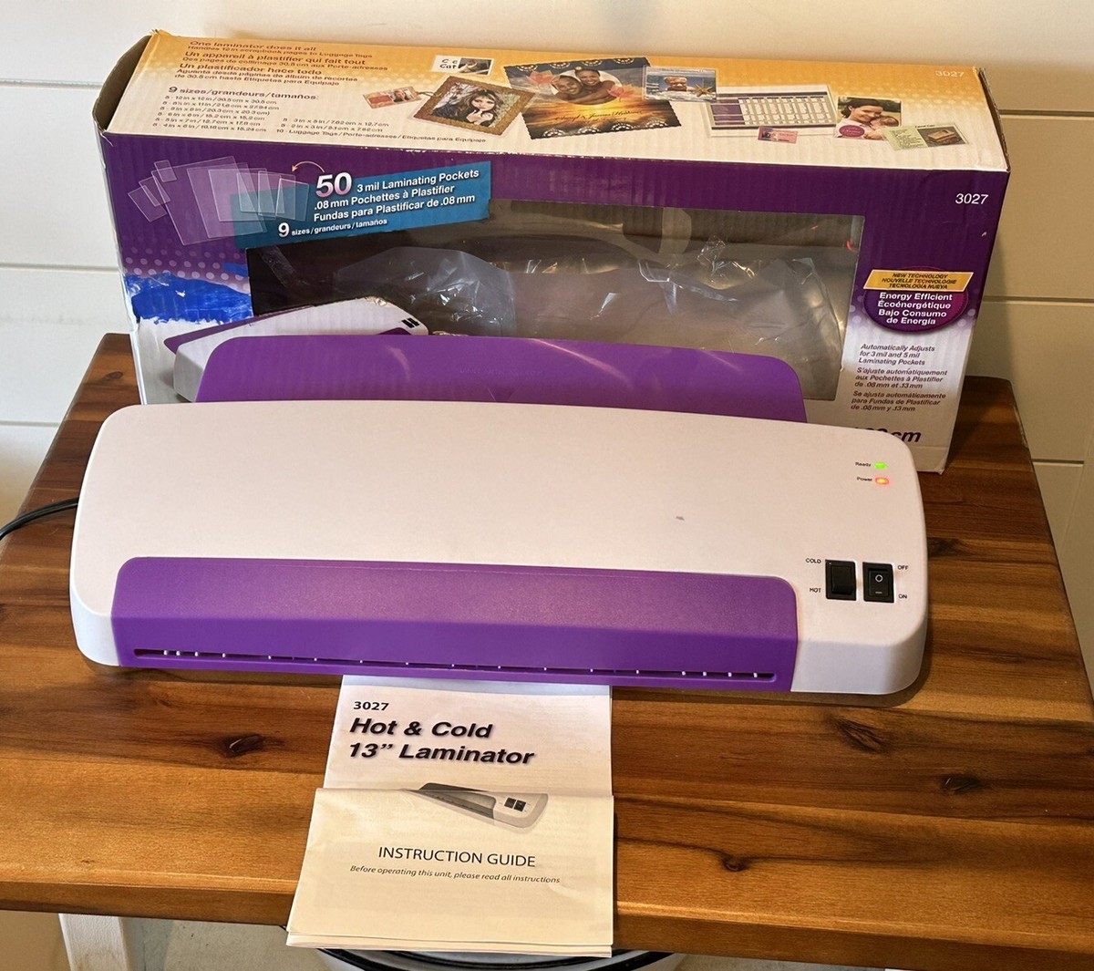 Purple Cows Hot and Cold Laminator 13-inch With 50 Pockets Model