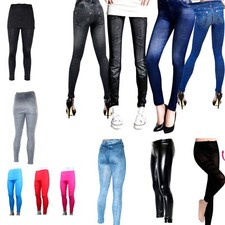 Damen Jeggings Jeggins Leggings Leggins Jegins Legins Hose Einheitsgröße Wählbar