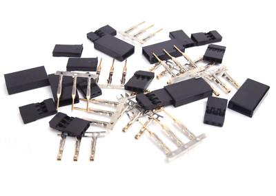  Servostecker kompatibel zu Graupner JR Futaba SH 3Pin vergoldet Crimp Set  