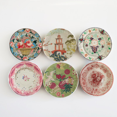 Dollhouse Miniatures Chinoiserie Ceramic Plates Kitchen Home Decor Handmade Set