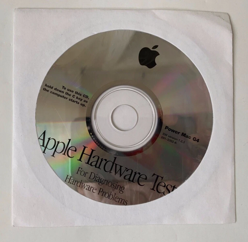 Apple Hardware Test CD -Power Mac G4 - SW Version 1.2.3 For Diagnosing Hardware