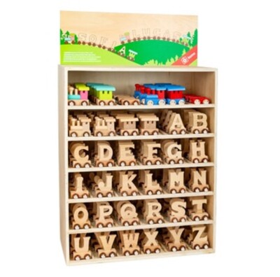 Treno trenino in legno lettere alfabeto nome nomi vagone