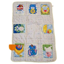 Vintage 80 90s Baby Activity Play Mat Tummy Time Interactive Animals Sensory