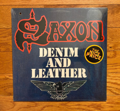 Saxon - Denim and Leather LP Carrere PZ 37685 1981 Pressing  Sealed