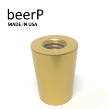 GOLD 1" Beer Tap Ferrule Tapered Standard Length 3/8"Threaded Hole