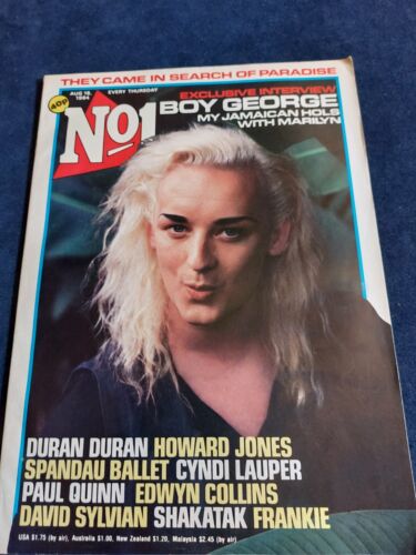 Vintage No. 1! Magazine 18 AUGUST 1984 Boy George Duran Cyndi Lauper Smash Hits - Afbeelding 1 van 9