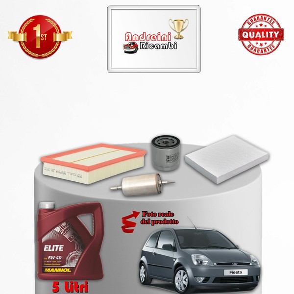 Set Service 4 Filter Und ÖL Ford Fiesta V 1.6 16V 74KW 100CV Von 2001->-image