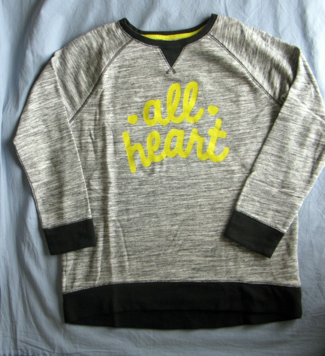 Old Navy All Heart Sweatshirt Pullover Gray Black Girl s XXL 16 EUC