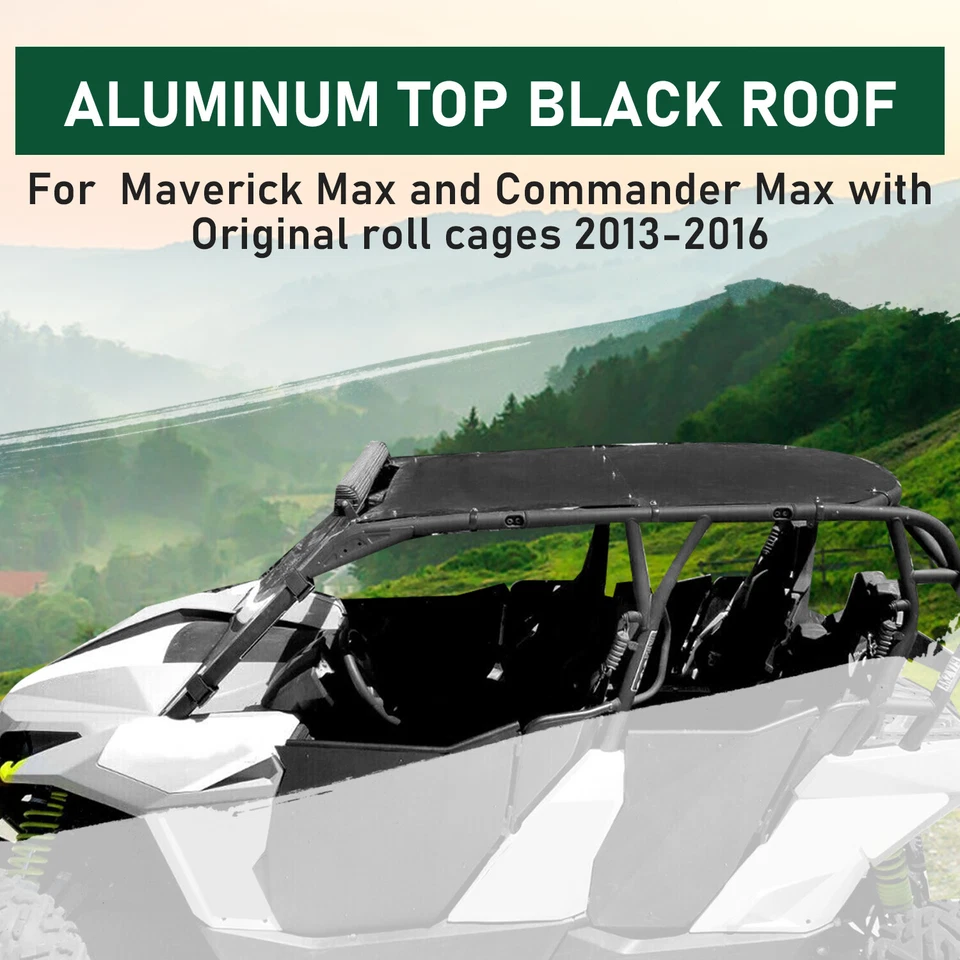 Techo superior de aluminio negro para Can-Am Maverick MAX 1000 y Commander 1000 4 puertas Foto 3 de 4