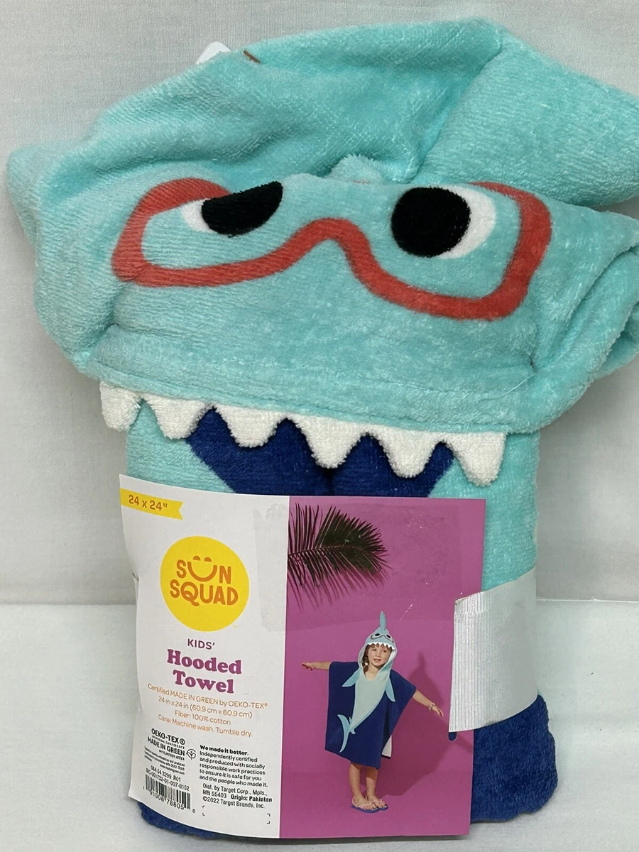 Sun Squad Kid s Hooded Towel Shark 24x24 bath beach new eBay