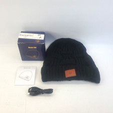 Bluetooth Beanie Hat Wireless Headphone Speaker with Music Smart Cap Black