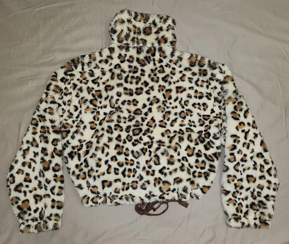 Victoria Secret знать один заботы искусственного меха Cheeta шерпа куртка с капюшоном леопард XS - Изображение 3 из 4