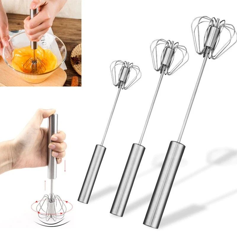 Semi-automatic Egg Beater Stainless Steel Egg Whisk Manual Hand Mixer  Kitchen