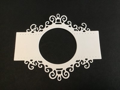 Lace Label Round Frame Card Topper Die Cut Embellishments 6 pcs 3  x 3-5/8 
