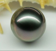HUGE NATURAL 16- 17MM TAHITIAN GENUINE ROUND BLACK REDISH LOOS PEARL undrilled