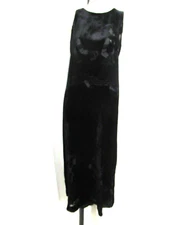 CITRON Santa Monica Elegant Black Silk Oriental Asian Dancing Figures Dress Sm