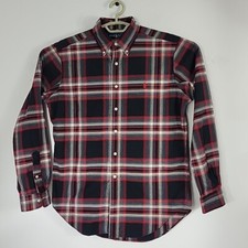 Vintage Polo Ralph Lauren Plaid Flannel Button Down Shirt Classic Mens Medium