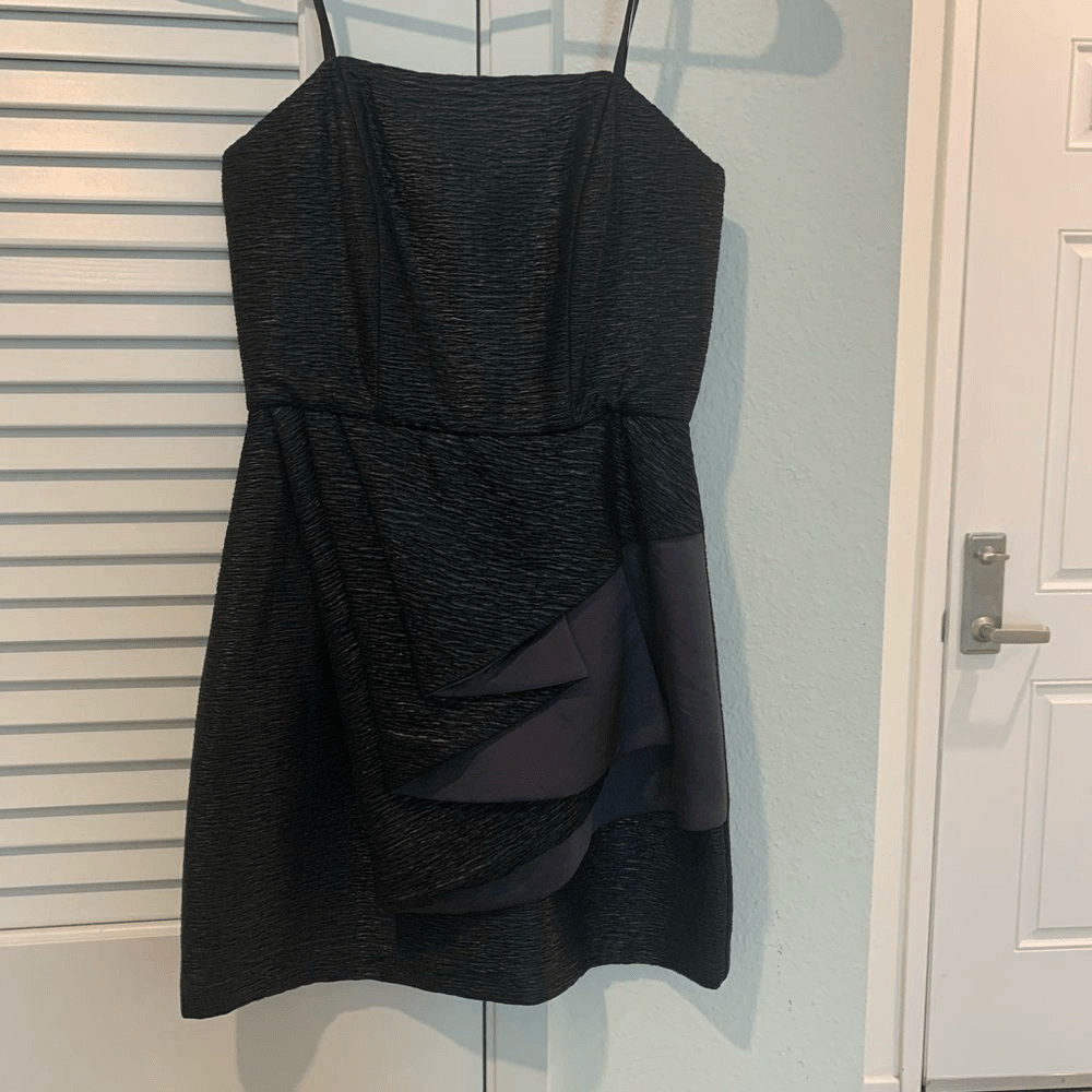 BCBGeneration Black Strapless Draped Front Dress - image 3