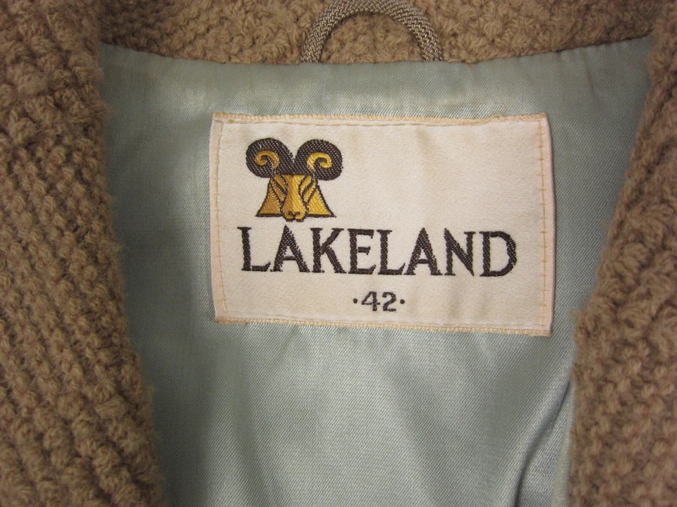 Chaqueta de Cuero Lakeland Verdadera Vintage Para Hombres 42 Marrón Gamuza Lana Tejida Sherpa Años 60 Foto 3 de 4