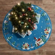 Bucilla "CHRISTMAS VILLAGE" Felt Tree Skirt Kit CHURCH New Release 2nd Edition