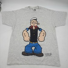 Vintage Popeye 1993 SHIRT XL Well Blow Me Down King Features Ash Grey Tultex