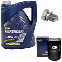MotoröL ÖLfilter SM107 10W40 5Liter + ÖLablassschraube FüR Audi Cabrio 8G7