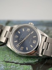 Rolex Air-King 14000M Blue 3-6-9 Roman Dial Y-Series 34mm Box + Extra Link/Box