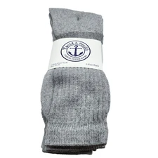 NEW Mens Yacht & Smith Size 13-16 3 Pairs Per Pack Casual Cotton Crew Socks Gray