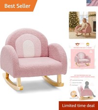 Kids Sofa, Toddler Rocking Chair with Solid Wooden Frame, Anti-Tipping Design...