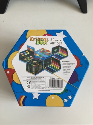 52 Teile Bastelset Kinder Kunst Künstler Sechseck Box Buntstifte Farben Stifte Bleistifte