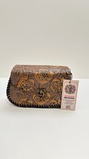 Handmade Mexican hand-tooled leather crossbody Purse