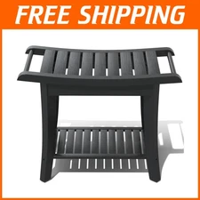 Bamboo Shower Bench for Seniors, 300lb Capacity