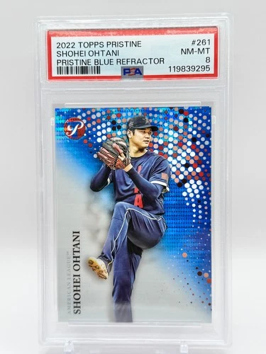 2022 Topps Pristine Shohei Ohtani Blue Refractor #261 -  /75 - PSA 8