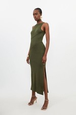 Karen Millen Bodycon Maxi Dress S in Green RRP £139