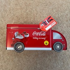 New Coca-Cola Truck money tin with glass and bottle opener