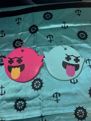 Pink Dolphin Boo Ghost Key Chain Foam New Without Tags Lot Of 2 Blue & Pink