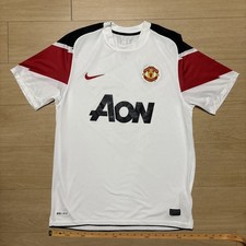 Nike Manchester United Soccer Club Short Sleeve Aon White Jersey Size M