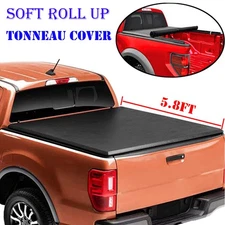 5.8ft Roll Up Bed Soft Tonneau Cover For 07-2023 Chevy Silverado/GMC Sierra 1500