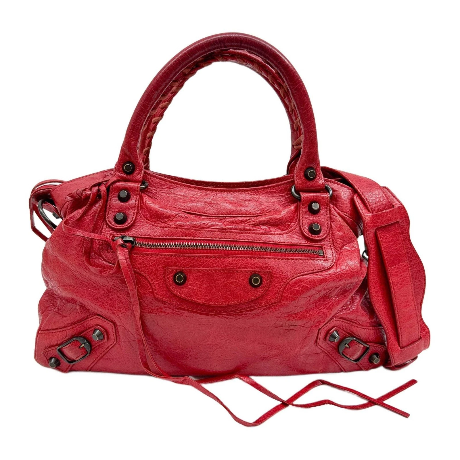 Balenciaga — BALENCIAGA The First Red Leather Handle Bag