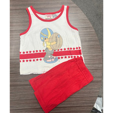Vintage Precious Moments Football Tank & Shorts Set Retro 2T