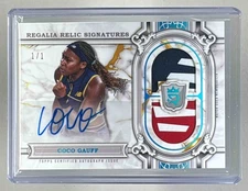 Coco Gauff 2024 Topps Royalty Collection RRS-CGF Platinum Regalia Patch Auto 1/1