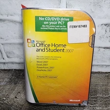 Microsoft Office Home and Student 2007 Word Excel PowerPoint OneNote w Prod Key