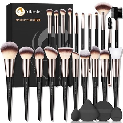 Makeup Brushes Set, Mlemle Professional 25 Pcs Kit, Include CreamBlack