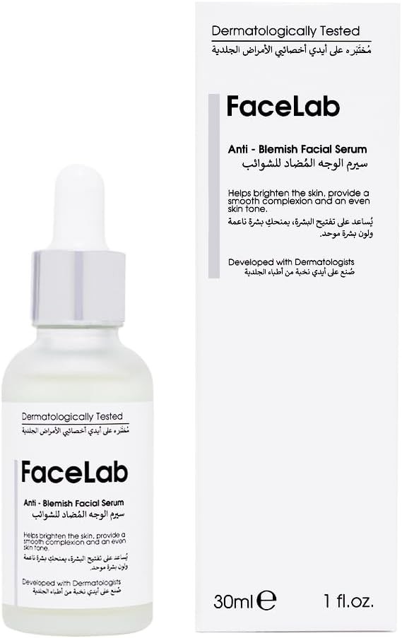 FaceLab Anti-Blemish Serum, Advanced Peptide, Niacinamide Formula, Even Skin To